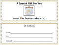 CheeseMaker Gift Certificate